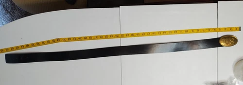 Civil War Reproduction US Buckle and Black Leather Belt