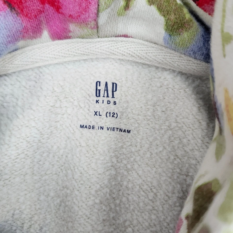 Sudadera con Capucha Gap Niños Niñas Logo Floral XL 12 Colorido Crema Foto 3 de 4
