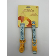 Disney Parks Mickey Mouse Dog Collar And Lead Leash Yellow Blue Medium