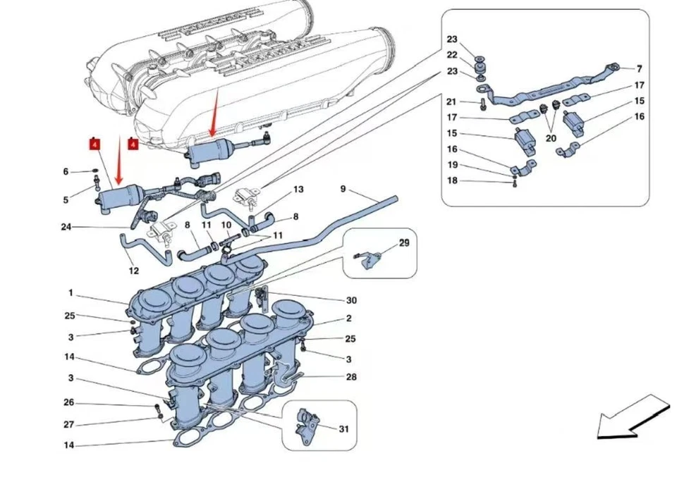 Actuador neumático Ferrari 458 para colector de admisión - P/N 258761 precio unitario Foto 2 de 4