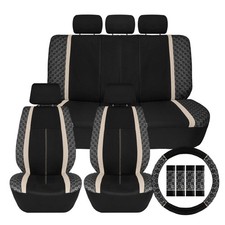 Universal Car Seat Covers Full Set 5-seats Front Rear Protector Washable Cloth