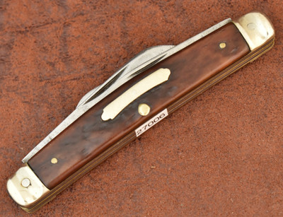 VINTAGE BOKER TREE BRAND USA RED BONE MEDIUM CONGRESS KNIFE NICE 6006 (27006)