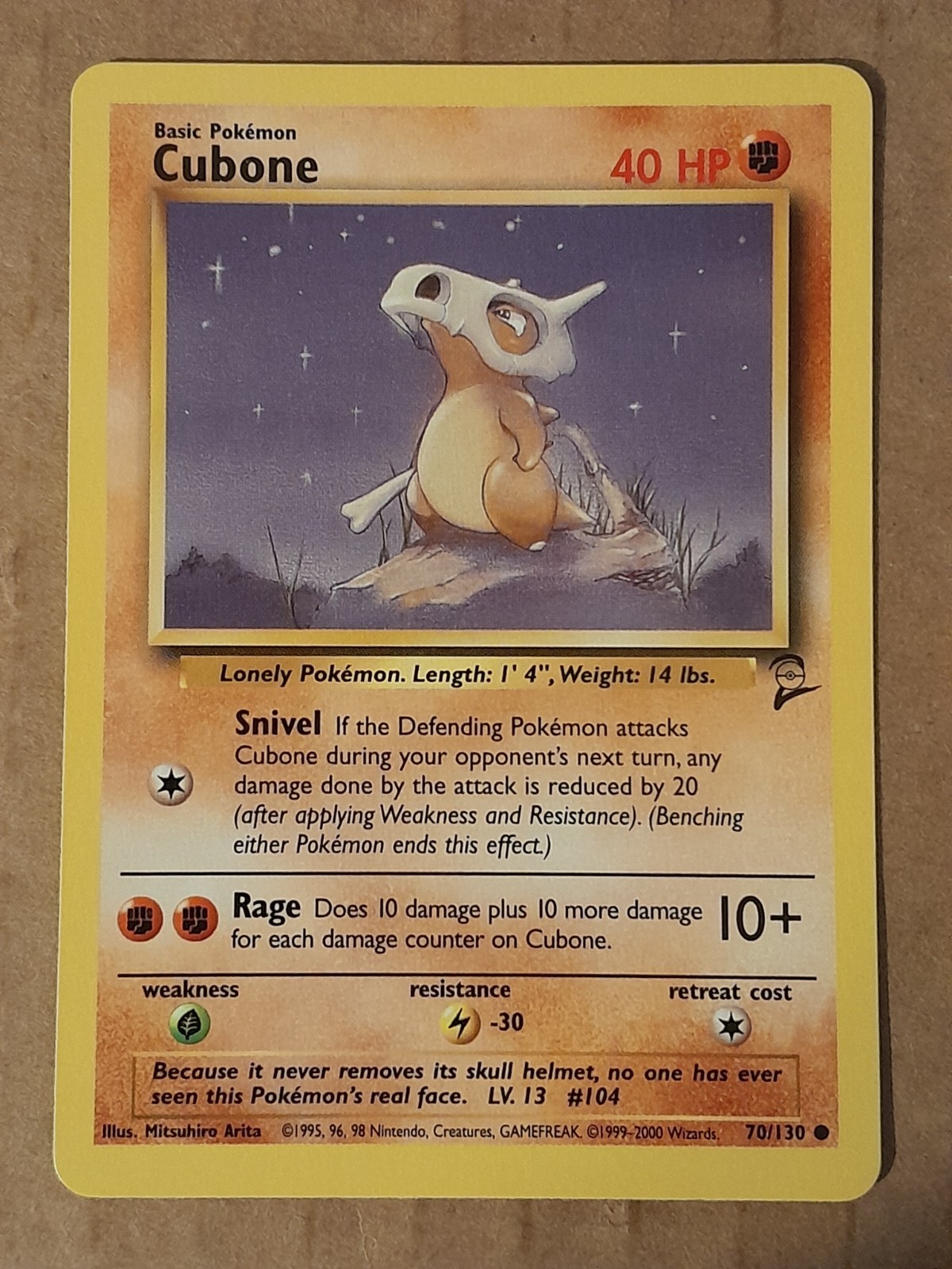 Pokemon Cubone 70/130 Base Set 2 LP See Pictures