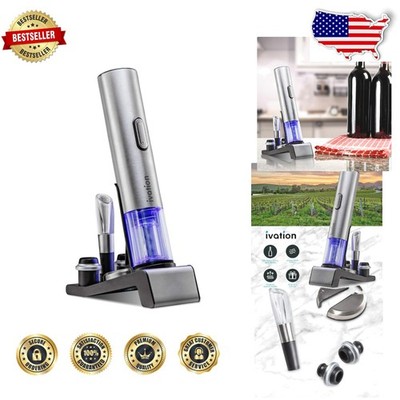 All-in-One Wine Lover's Gift: Electric Opener, Preserver, Aerator, Charging Base