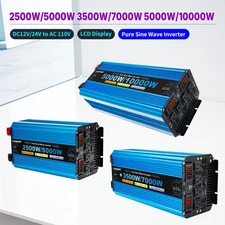 5000W 6000W 8000W 10000W Pure Sine Wave Inverter 12V 24V to 120V With Remote