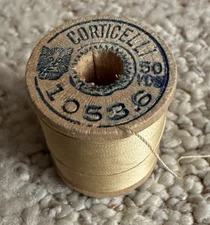 CORTICELLI KITTEN Silk Thread RARE VTG Fly Tying Fishing 50 Yd Sewing Wood Spool