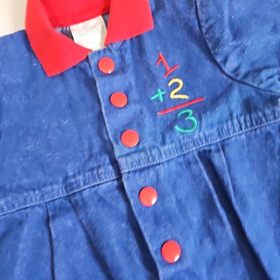 Mameluco Jean Denim Vintage Años 90 Health-Tex 6-9 M Lrayones Escolares Añadir Bordado Foto 4 de 4