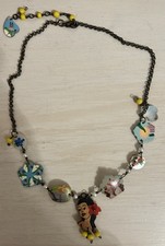 COLLANA LES NEREIDES VINTAGE RAGAZZA HAWAIANA PERLINE E CHARMS