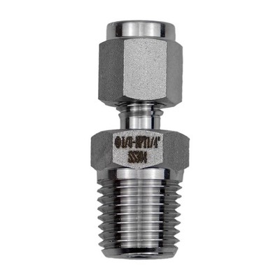 304 Stainless Steel Compression Fitting Ferrule 1/8'' Tube OD x 1/4'' NPT Male