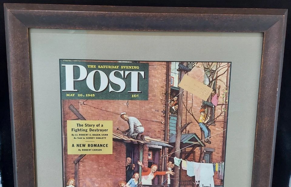 1945 26 мая субботний вечер почта возвращение домой G.I. Rockwell только обложка в рамке - Изображение 2 из 4