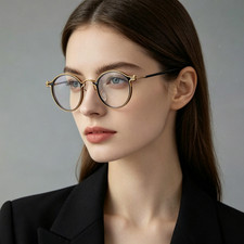 Mens Womens Retro Round Metal Reading Glasses Readers Acetate Eyeglass Frames