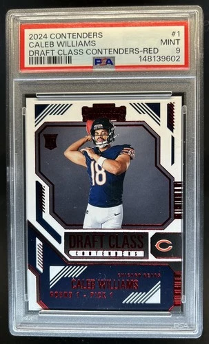 2024 Panini Contenders Caleb Williams Draft Class Red Rookie RC #1 Bears PSA 9