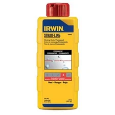 Irwin 64902 8 oz. Strait-Line Permanent Marking Chalk, Exterior Use, Red