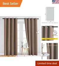 Luxury Blackout Drapes in Cappuccino, 52" W x 84" L, Perfect for Living Spaces