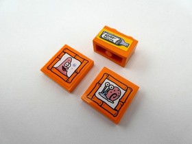 Lego SpongeBob 2 Orange Tiles & 1 Orange Bottle Brick from Set 3818 & Set 3825