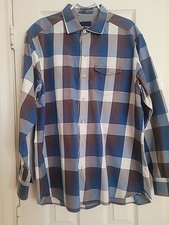 Tommy Bahama Shirt Mens Large Blue Plaid Button Up Adult Casual Long Sleeve