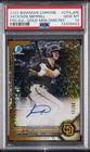 2022 BOWMAN CHROME AUTO GOLD MINI DIAMOND JACKSON MERRILL 17/50 PSA 10 AUTO