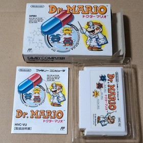 There is a box theory Dr. Mario Nintendo FC Famicom Retro game Manual with