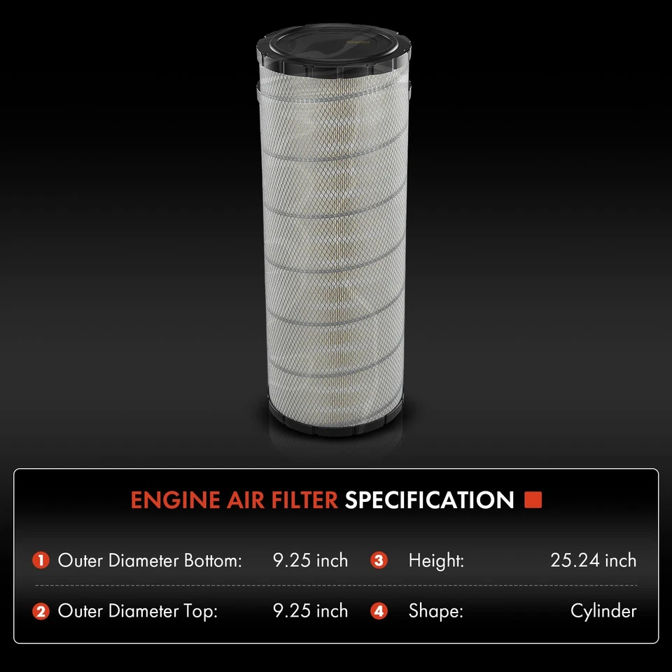Engine Air Filter for Mack Anthem 2019-2025 CH CL CX CXN CXU GU4 GU5 LR LR600 - Image 2 of 4