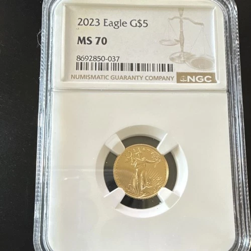 United States Mint American Eagle Gold Coin 1/10 oz 2023 MS 70 NGC 8692850-037