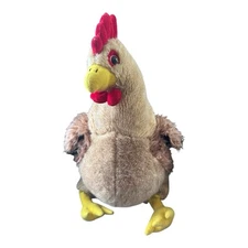 Hugfun Giant 16" Brown Black Rooster Chicken Hen Country Farm Animal Plush