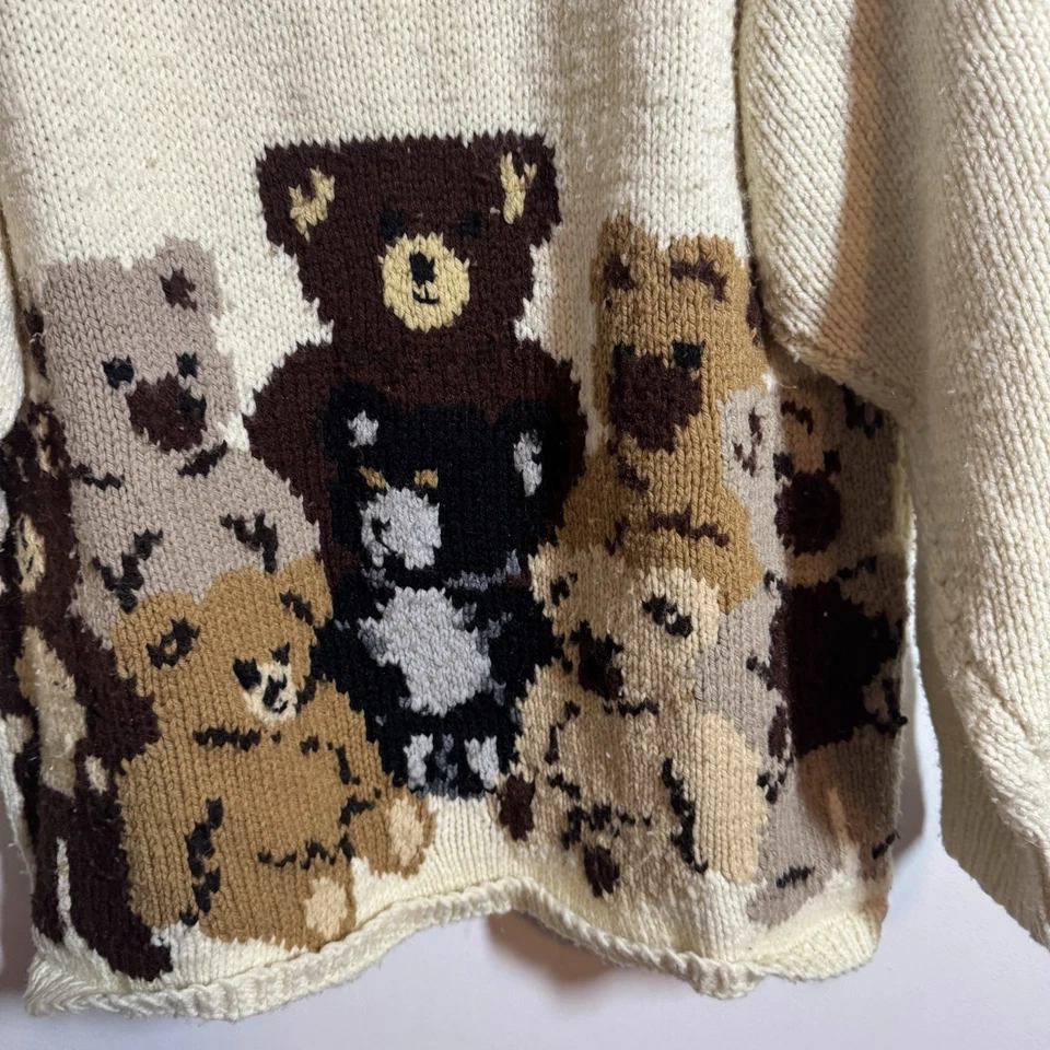 Suéter vintage de oso de peluche tejido a mano novedad XL ¡El más lindo de todos los tiempos!! Foto 3 de 4