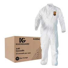™ A40 Liquid & Particle Protection Coveralls (44304), Zipper Front, White, XL...
