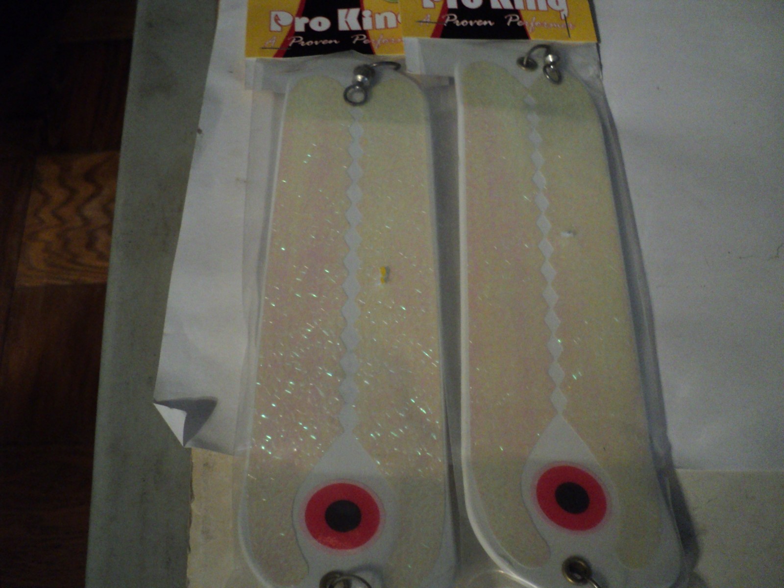 2 - PRO KING 8 " FLASHERS (J-MAN SPECIAL/WHITE) NIP LAST ONES - Image 1