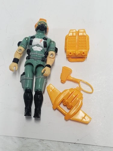 Vintage 1986 GI Joe WET-SUIT V1 Figure Accessories Flashlight Backpack Sea Sled
