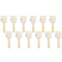 12-Teiliges Pinselset, 6,5 Zoll Flachpinsel FüR KüNstler, Gelb/Weiß