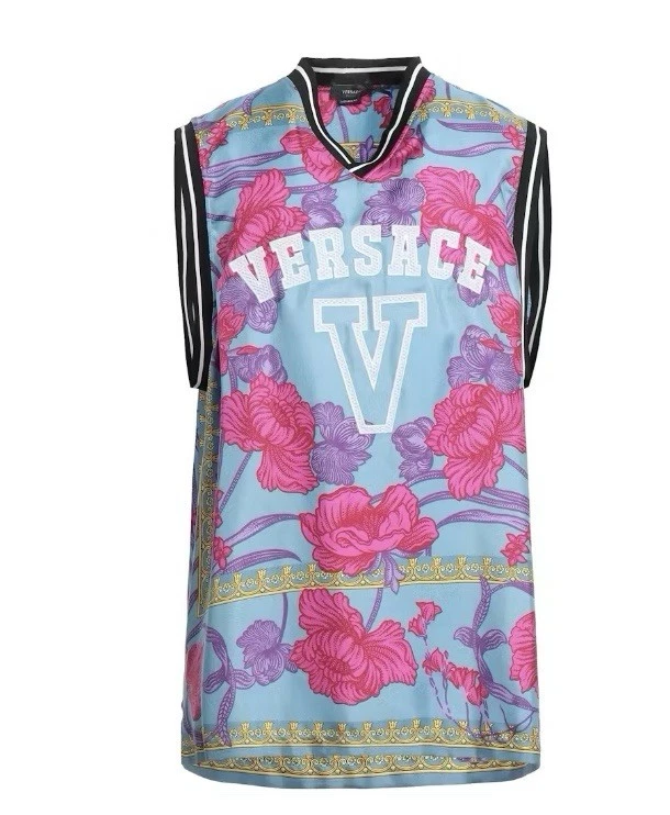 Camiseta sin mangas de tela de seda Versace para hombre talla XL Foto 2 de 3