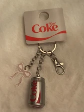 Diet Coke Graphic Keychain Charm with Pink Bow Target Exclusive  FREE SHIP