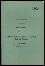 New York New Haven & Hartford Railroad Annual Report 1924