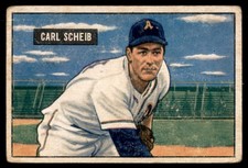 1951 Bowman #83 CARL SCHEIB  Philadelphia Athletics  VG
