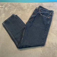 Levis 505 Jeans Mens 34x30 Blue Regular Straight Taper Mid Rise Dark Wash Denim