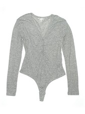 H M Women Gray Bodysuit M