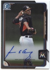 2015 Bowman Chrome #BCAP-JG Jarlin Garcia Prospect Autographs Refractors