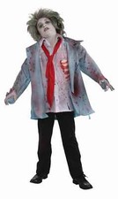 CREEPY WALKING ZOMBIE BOY CHILD HALLOWEEN COSTUME BOY SIZE SMALL 4-6