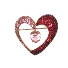 Swarovski Heart Brooch Pink 2006 DHP Annual Pave Crystals Heart Pin