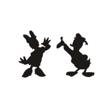 Vinyl Decal for Window - Donald Duck & Daisy Duck Silhouette (Disney)