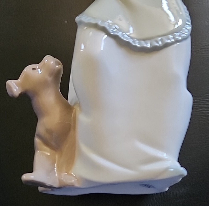 Vintage Lladro Nao "Puppy's Birthday" Girl with Cake and Dog Porcelain