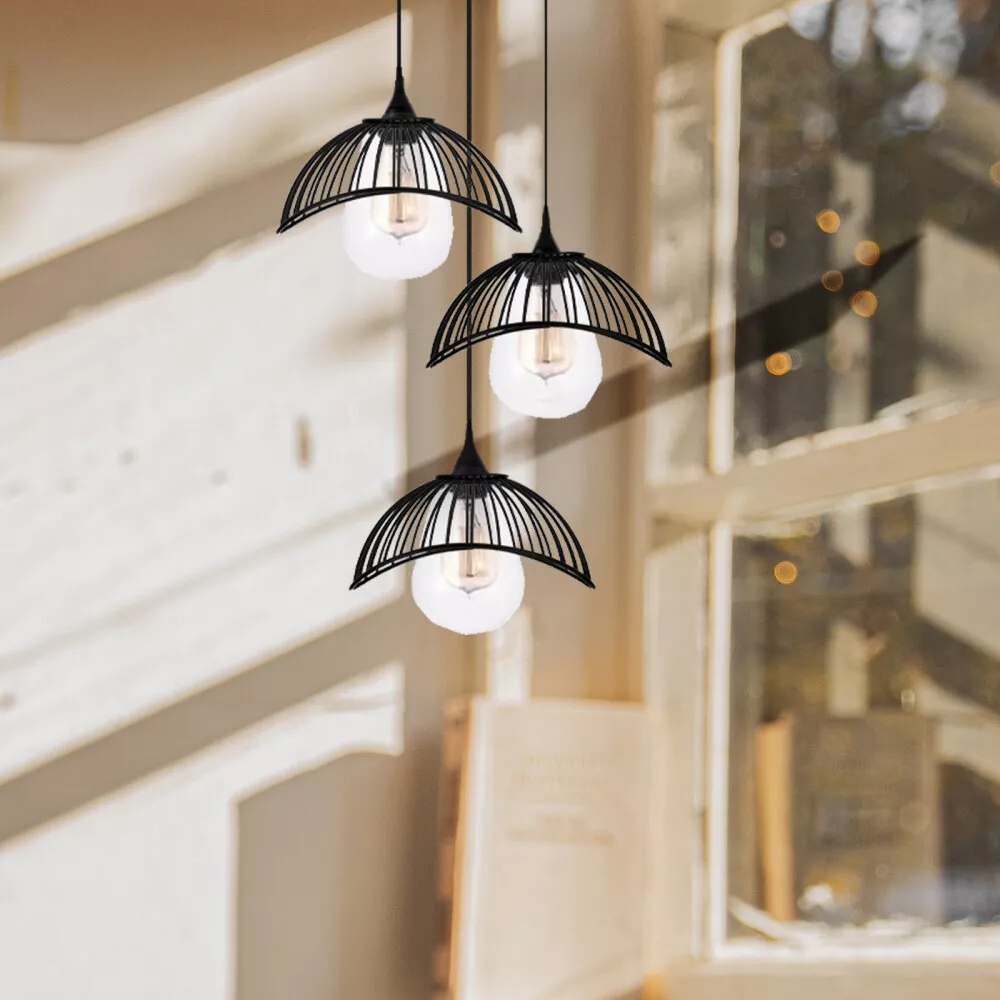 2x Metal Lampshade Hanging Lampshade Wire Lamp Shade Lamp Shades