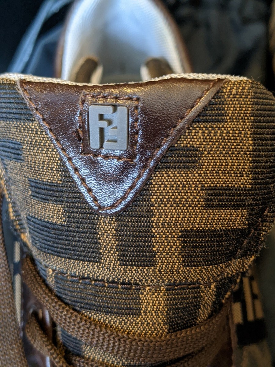 Fendi ️Brown Leather Jacquard Zucca Trainers Sneakers 38.5 Fendi ️Brown Leather Jacquard Zucca Trainers Sneakers 38.5