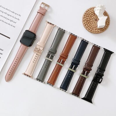 Echt Leder Armband Band für Apple Watch Serie 10-1 SE 38-49mm Luxus iWatch Strap