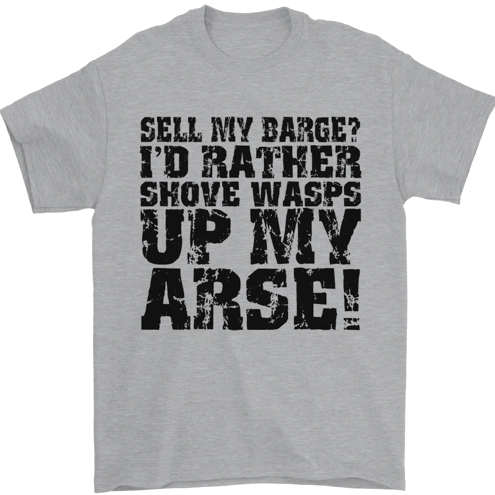 Sell My Barge? Long Narrow Boat Speedboat Mens T-Shirt 100% Cotton