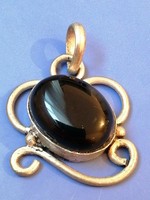 RARE ANCIENT ROMAN SILVER SEAL PENDANT WITH STONE GALLEY SHIP