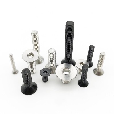 10/50x M2M2.5M3 M4M5M6 Hex Allen Hexagon Socket Flat Countersunk Head Screw Bolt