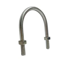 T316 Stainless Steel U Bolt, 2.75"L, 1/4"-20 Thread With 2 Hex Nuts,450 Lbs WLL