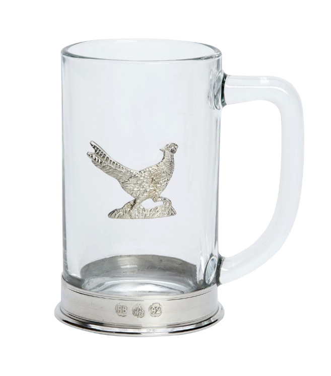 Bisley Walking Pheasant Glass Tankard