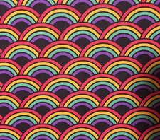Rainbows Cotton Fabric in Repeating Geometric Pattern Pride LGBTQ 1/2 Yard 18x44